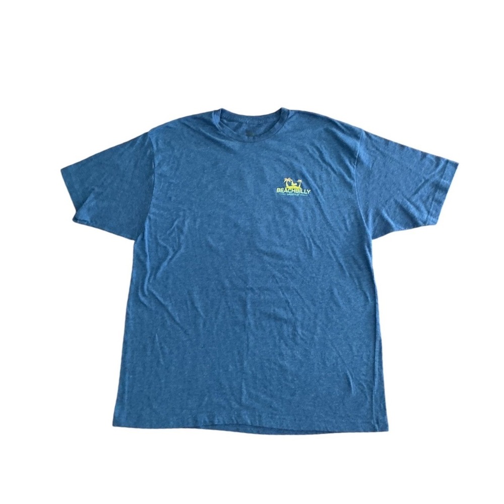 Beachbilly Lifestyle Mens XXL Blue Heathered Sunset Rooster Graphic T-Shirt